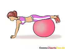 Übungen mit Ball Frauensport, Gym Clipart, Illustration, Bild