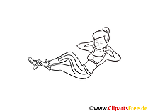 Zeichnung junge Frau macht Sport