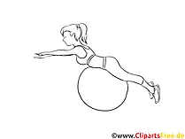 Zeichnung zum Drucken und Ausmalen Frau mit Ball