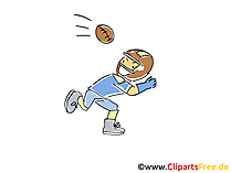 Football Player Sport Clipart, Comic, Cartoon, Image gratis