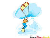 Gleitschirm Clipart, Bild, Cartoon, Comic, Illustration