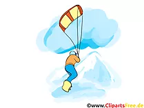 Gleitschirm Clipart, Bild, Cartoon, Comic, Illustration