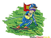 Grasski Cartoon, Clipart, Bild, Comic, Illustration