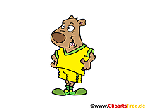 Hund Fussballspieler Clipart, Bild, Cartoon, Comic