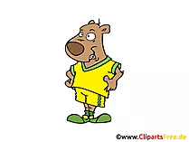 Hund Fussballspieler Clipart, Bild, Cartoon, Comic