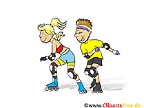 Inliner fahren Cartoon, Clipart, Bild, Comic, Illustration Inliner fahren Cartoon, Clipart, Bild, Comic, Illustration