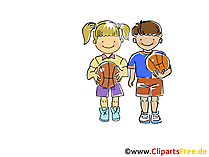 Kinder Baskettball Bild, Sport Clipart, Comic, Cartoon, Image gratis
