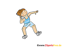 Kugelstossen Bild, Sport Cliparts, Comic, Cartoon, Image gratis