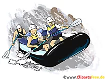Rafting Clipart, Bild, Cartoon, Comic, Illustration