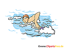 Schwimmer Clipart, Bild, Cartoon, Comic, Illustration