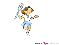 Tennisspielerinn Bild, Cliparts Sport, Comic, Cartoon, Image gratis
