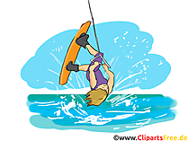 Wakeboard Clipart, Bild, Cartoon, Comic, Illustration