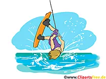 Wakeboard Clipart, Bild, Cartoon, Comic, Illustration