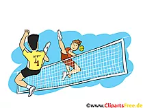 Wie Tennis – nur mit den Füssen Fusstennis Bild, Clipart, Illustration