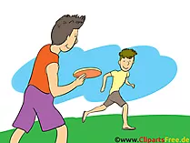 Wurfscheibe spielen Clipart, Bild, Cartoon, Comic, Illustration