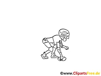 Football Zeichnung schwarz-weiss, Bild, Clipart, Comic, Cartoon zum Ausmalen
