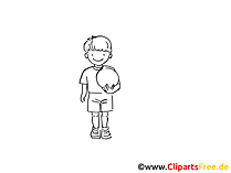 Fussballschiri Zeichnung schwarz-weiss, Bild, Clipart, Comic, Cartoon zum Ausmalen