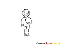 Fussballschiri Zeichnung schwarz-weiss, Bild, Clipart, Comic, Cartoon zum Ausmalen