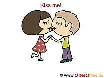 Liebesbilder mit Sprüchen - Kiss me!