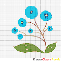 Stickbilder Kreuzstich Blumen  Flockenblume