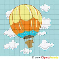 Kreuzsticken Heissluftballon