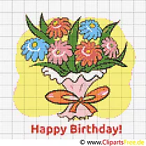 Bouquet, Bukett Stickvorlage kostenlos