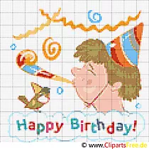 Şablonên embroidery Birthday