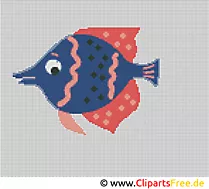 Kreuzstichvorlagen zum Ausdrucken Fisch im Aquarium
