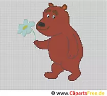 Stickmuster Kreuzstich Bär