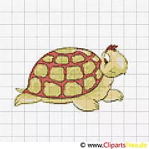 Stickvorlage Kreuzstich zum Ausdrucken Schildkröte