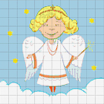 Engel Bild-Stickvorlage