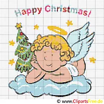 Gratis Stickvorlage Engel zu Weihnachten