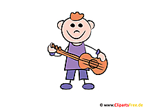 Strichmaennchen maennlich mit Gitarre