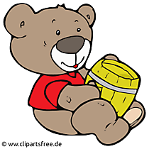 Baer mit Honig Clip Art, Cartoon, Illustration Baer mit Honig Clip Art, Cartoon, Illustration