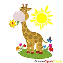 Cartoon Giraffe Illustration, Clip Art, eCard, Zoo