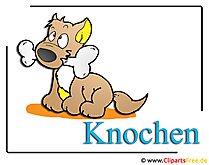 Hund mit Knochen Cartoon-Image kostenlos