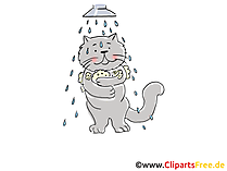 Duschen Cartoon, Clipart, Bild, Illustration