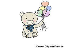 Kostenlose Tierbilder - Baer mit Luftballons Kostenlose Tierbilder - Baer mit Luftballons