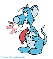 Ratte mit Wurst Clipart, Bild, Cartoon kostenlos