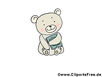 Illustration kostenlos niedliche Tiere, Teddybär