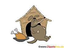 Übersättigter Hund Bild, Clipart, Illustration