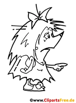 Cartoon Igel Clipart schwarz-weiss