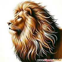 Lion king of beasts picture, illustration, clipart