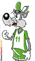 Wolf Cartoonfigur kostenlos zum Drucken