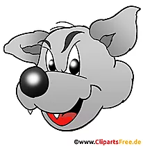 Wolf Comic-Zeichnung in Hochauflösung