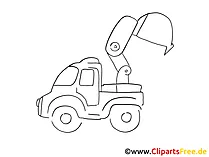 Arbeitskraftfahrzeug Zeichnung, Grafik schwarz-weiss, Clipart, Bild