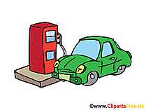 Auto an der Tankstelle, tanken  Bild, Clipart, Illustration
