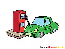 Auto an der Tankstelle, tanken  Bild, Clipart, Illustration