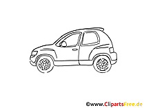 Auto Zeichnung, Grafik schwarz-weiss, Clipart, Bild