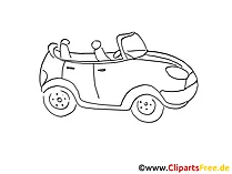 Automobil Zeichnung, Grafik schwarz-weiss, Clipart, Bild